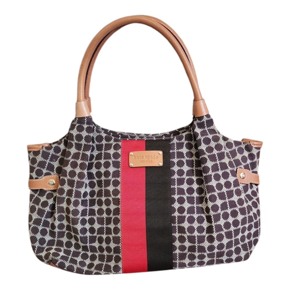 Kate Spade Brown and Red Patterned Hand Bag